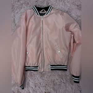 Plain pink and black windbreaker